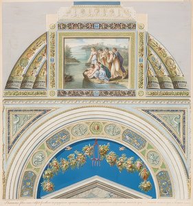 挡板和拱形的场地，与Finding Moses。 1774年