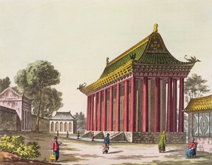 Yuen-Ming-Yuan的欧洲宫殿，来自Le Costume Ancien et Moderne的插图，由Giulio Ferrario出版，出版于1820年代至30年代