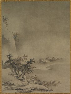 中国仆人在雨中行走，15世纪。 作者 佐久学夫