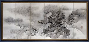 海岸边的海雕屏风
海岸边岩石上的海鹰 作者 元良