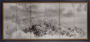 海岸边的海雕屏风
海岸边岩石上的海鹰 作者 元良