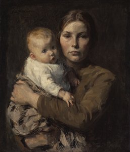 母亲和孩子，约1906年 作者 朱利叶斯·加里波第·梅尔彻斯