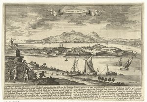 Gezicht op Schenkenschans Steden en vestigingen in de Republiek der Nederlanden (series title) Thooneel der Steden ende Sterckten van 