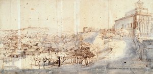 加斯帕尔-范-维特尔（约1652-1736）创作的罗马美第奇别墅 作者 加斯帕·范·威特尔