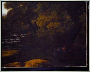 意大利风景》，细节，无日期 作者 加斯帕德·普桑·杜格（Gaspard Poussin Dughet）
