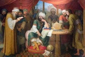 哈伦·阿尔·拉希德 (Harun Al Rashid) 与东方智者在帐篷里 作者 加斯帕兰迪