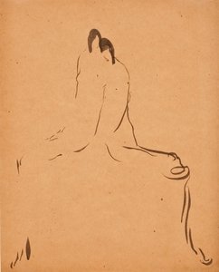 两个人物，约1908年。