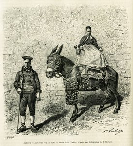 安道尔和安道尔。 由 G.Vuillier 雕刻，说明故事 Le val d