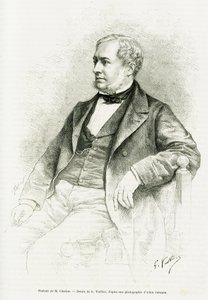 Portrait of Edouard Charton. Engraving by G.Vuillier, after a photograph by Adam Salomon, to illustrate the article entitled M. Charton by Paul Laffite in le tour du monde 1890, edited by Edouard Charton (1807-1890), Hachette, Paris. 作者 加斯顿·沃利耶（Gaston Vuillier）