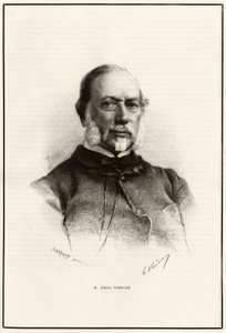 Emile Templier (1821-1891) 的肖像，Louis Hachette (1800-1864) 的合作者，负责“Tour du monde”的制造。 G.Vuillier 版画，说明故事“从巴黎到东京，穿越未知的西藏”，加布里埃尔·邦瓦洛 (Gabriel Bonvalo)