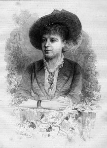 罗西塔-莫里（1849-1923）的肖像，西班牙古典舞者。Vuillier在1880年12月11日《世界画报》第1237期上的版画。