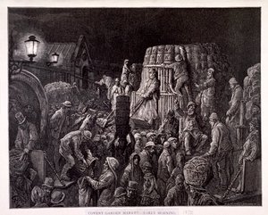 科文特花园市场-清晨》，1872年 作者 高查·布鲁尼耶