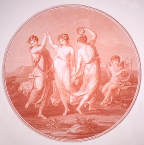 三女神和丘比特》，约1775-1792。   作者 加夫里拉·伊万诺维奇·斯科罗多莫夫