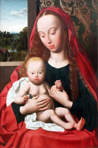 德语：圣母玛利亚与圣婴 作者 Geertgen Tot Sint Jans