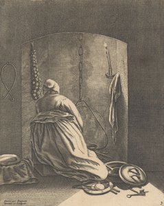 A Woman Cooking, Plate 3 from Five Feminine Occupations, ca. 1640-57., ca. 1640-57. 作者 格特鲁伊特·罗格曼