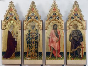 Quaratesi Polyptych 的四位圣人、抹大拉的圣玛丽、巴里的圣尼古拉、施洗者圣约翰和圣乔治