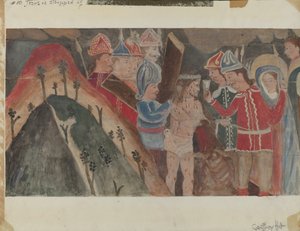 十字架第10站：耶稣被剥去衣服，约1936年。