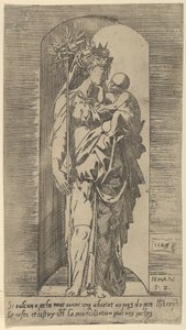 壁龛中的圣母和儿童，1543年。 作者 杰弗里·杜穆捷