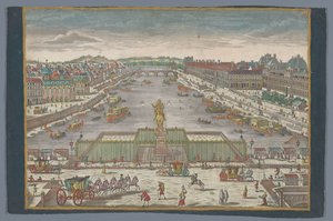 巴黎塞纳河上的新桥，朝向皇家桥的视角
Gesicht der Neuen Bruck, gegen der Königl.巴黎布鲁克