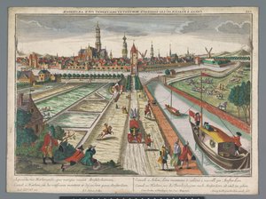 哈莱姆的阿姆斯特丹运河景观
Canal zu Harlem, wo die Threckschuijten nach Amsterdam ab und zu gehen（物上标题）
哈莱姆（系列标题）
