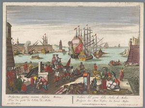 马耳他港口景观
Prospect des Meer Hafens der Insul Malta（物上标题）
海港景观（系列标题）