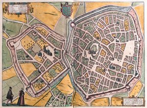 阿拉斯，加莱--法国北部--载于格奥尔格-布劳恩所著《Civitates Orbis Terrarum》，科隆，1617 年 作者 乔治·布劳恩