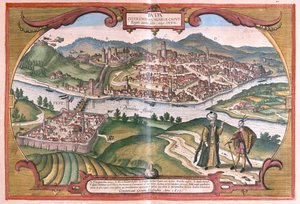 匈牙利布达佩斯 - 格奥尔格-布劳恩 1617 年在科隆创作的 "Civitates Orbis Terrarum "中的作品