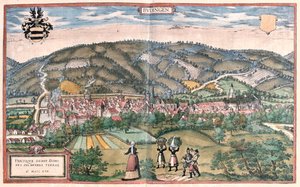 德国布丁根 - 格奥尔格-布劳恩（Georg Braun）1617 年创作的 "Civitates Orbis Terrarum"，科隆 作者 乔治·布劳恩