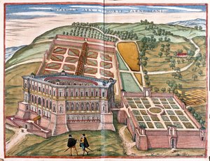 意大利卡普拉罗拉和花园--载于格奥尔格-布劳恩 1617 年创作的《Civitates Orbis Terrarum》，科隆 作者 乔治·布劳恩