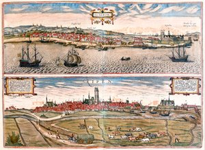 丹麦赫尔辛格（Helsimor - Hamlet）--载于格奥尔格-布劳恩（Georg Braun）1617 年创作的《Civitates Orbis Terrarum》，科隆 作者 乔治·布劳恩