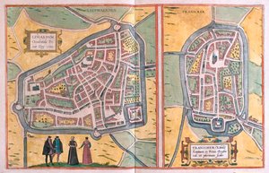 吕伐登（西弗里斯兰语），荷兰弗兰肯（Franeker）--载于格奥尔格-布劳恩（Georg Braun）1617 年创作的《地球星》（Civitates Orbis Terrarum），科隆 作者 乔治·布劳恩