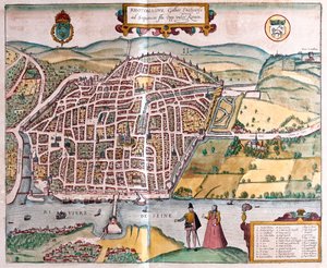 鲁昂--法国，载于格奥尔格-布劳恩所著《Civitates Orbis Terrarum》，科隆，1617 年