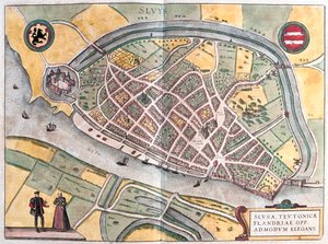 荷兰斯卢萨--载于格奥尔格-布劳恩 1617 年创作的《Civitates Orbis Terrarum》，科隆 作者 乔治·布劳恩