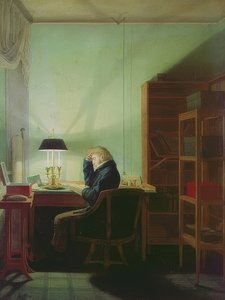 用灯阅读。 1814年