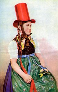 一个穿着周日连衣裙的森林少女，1922年。 作者 乔治·海克尔