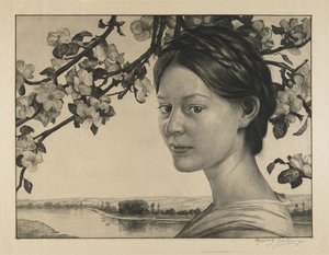 少女与花 作者 乔治·雅恩