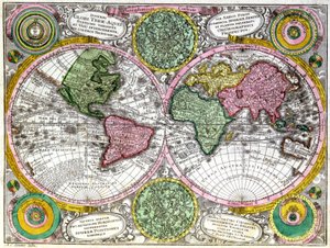 世界地图和天体平面图 作者 乔治·马修·塞特