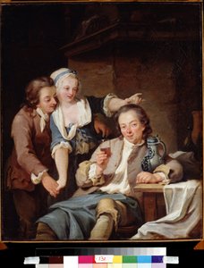 Mari trompe (vin et amour)。被欺骗的丈夫（酒与爱）》。乔治-梅尔基奥尔-克劳斯（1737-1806 年）的绘画作品