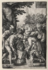 约瑟夫放下井，1546年。 作者 乔治·彭茨