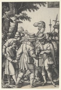 约瑟夫被卖给商人，出自《约瑟夫的故事》，1546年。 作者 乔治·彭茨