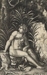 Procris和Cephalus，1539年（在纸上雕刻） 作者 乔治·彭茨