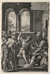 约瑟夫的故事：约瑟夫向父亲讲述他的梦想，1544年。 作者 乔治·彭茨
