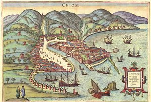 希腊希俄斯岛 作者 格奥尔格和霍根伯格·弗朗茨 (1535-90) 布劳恩