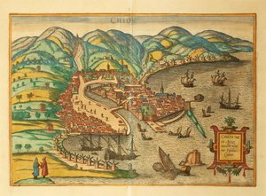 乔治-布劳恩的《Civitates Orbis Terrarum》中的奇奥岛 作者 弗兰斯