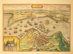 克伦堡，来自乔治-布劳恩的《Civitates Orbis Terrarum》。 作者 弗兰斯