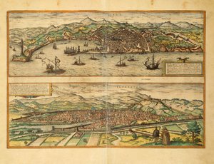 热那亚和佛罗伦萨地图，来自Georg Braun的Civitates Orbis Terrarum。 作者 弗兰斯