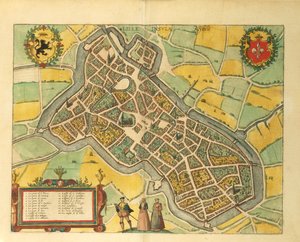 里尔地图来自Georg Braun的Civitates Orbis Terrarum。 作者 弗兰斯