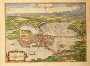 Georg Braun的Civitates Orbis Terrarum中的曼图亚地图