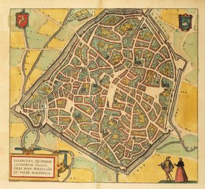 瓦朗谢讷地图来自Georg Braun的Civitates Orbis Terrarum。 作者 弗兰斯