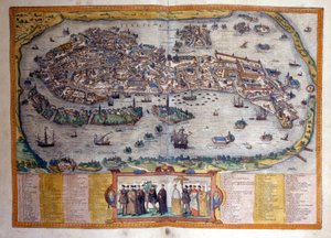 布劳恩和霍根伯格绘制的地图集 "Civitates Orbis Terrarum "中的威尼斯景色